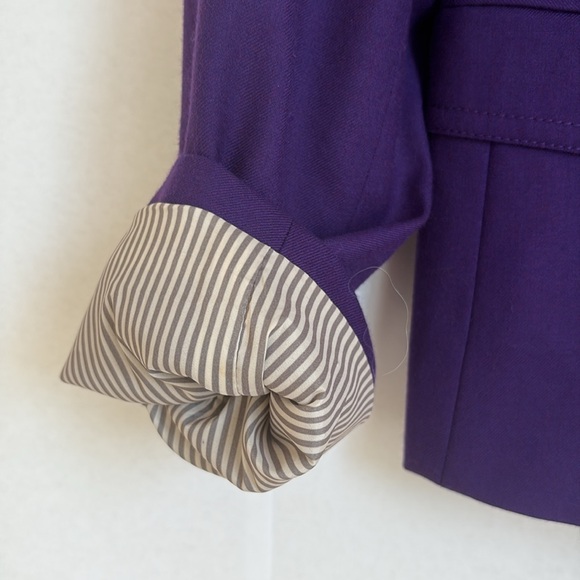 JCREW Royal Purple New Schoolboy Wool Blazer with Brass Buttons 4 Longer Length - Picture 13 of 13